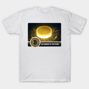 Golden bitcoin blockchain technology T-Shirt